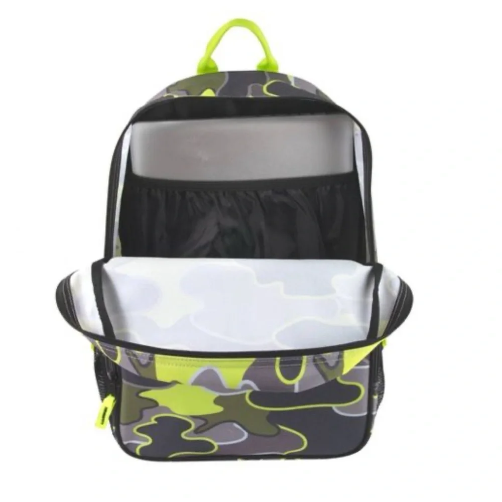 Camouflage Neon Green Laptop 17” Back Pack, NWT